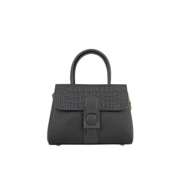 Vinal Premium Textured Handbag for Women Classic Black Elegance with Modern Detail